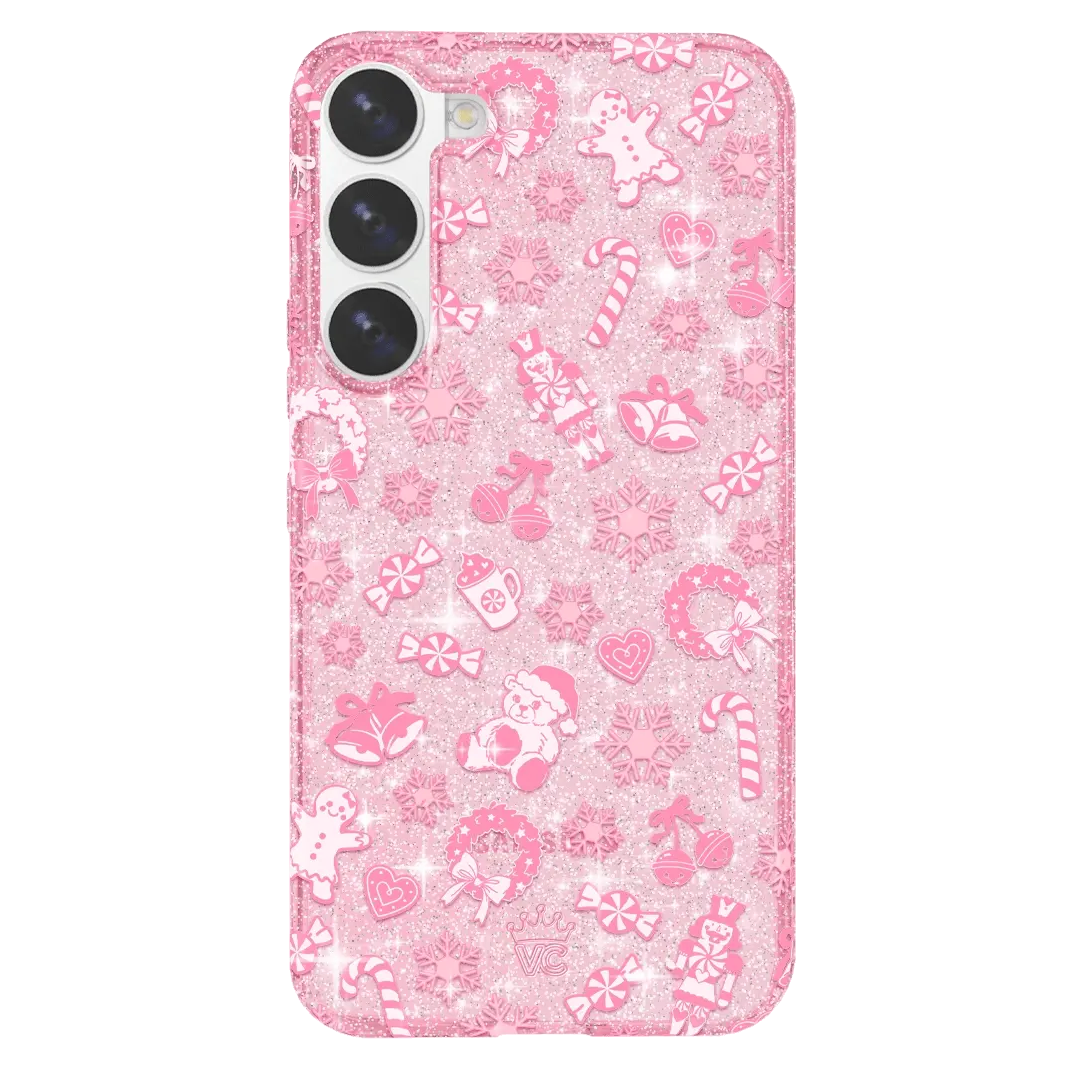 Pink Christmas Glitter Samsung Case - Image 38
