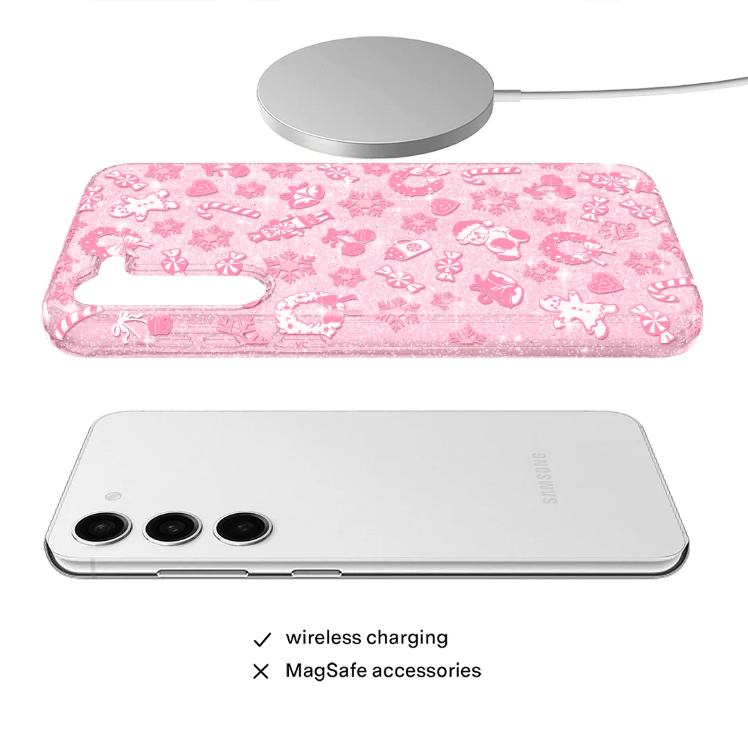 Pink Christmas Glitter Samsung Case - Image 40