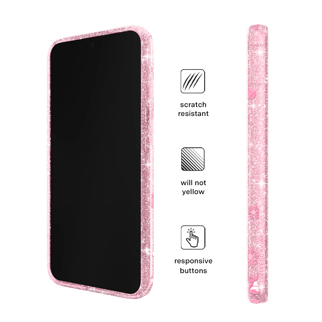 Pink Christmas Glitter Samsung Case - Image 45