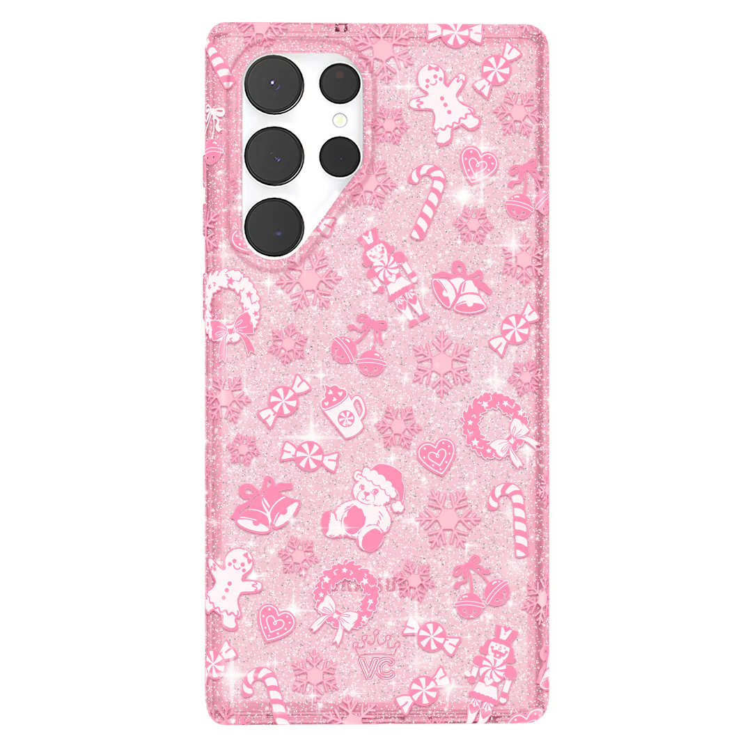 Pink Christmas Glitter Samsung Case - Image 46
