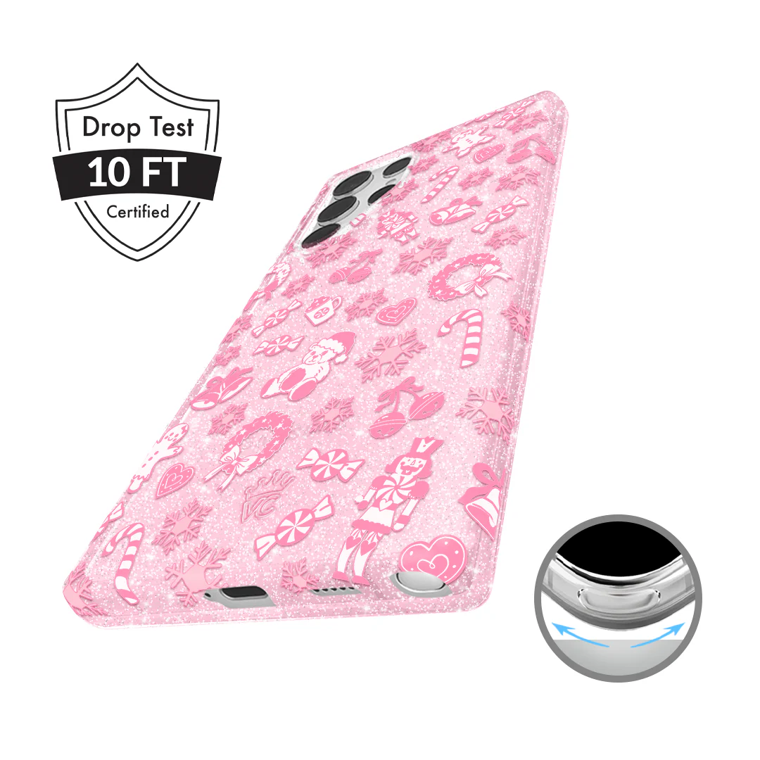Pink Christmas Glitter Samsung Case - Image 47
