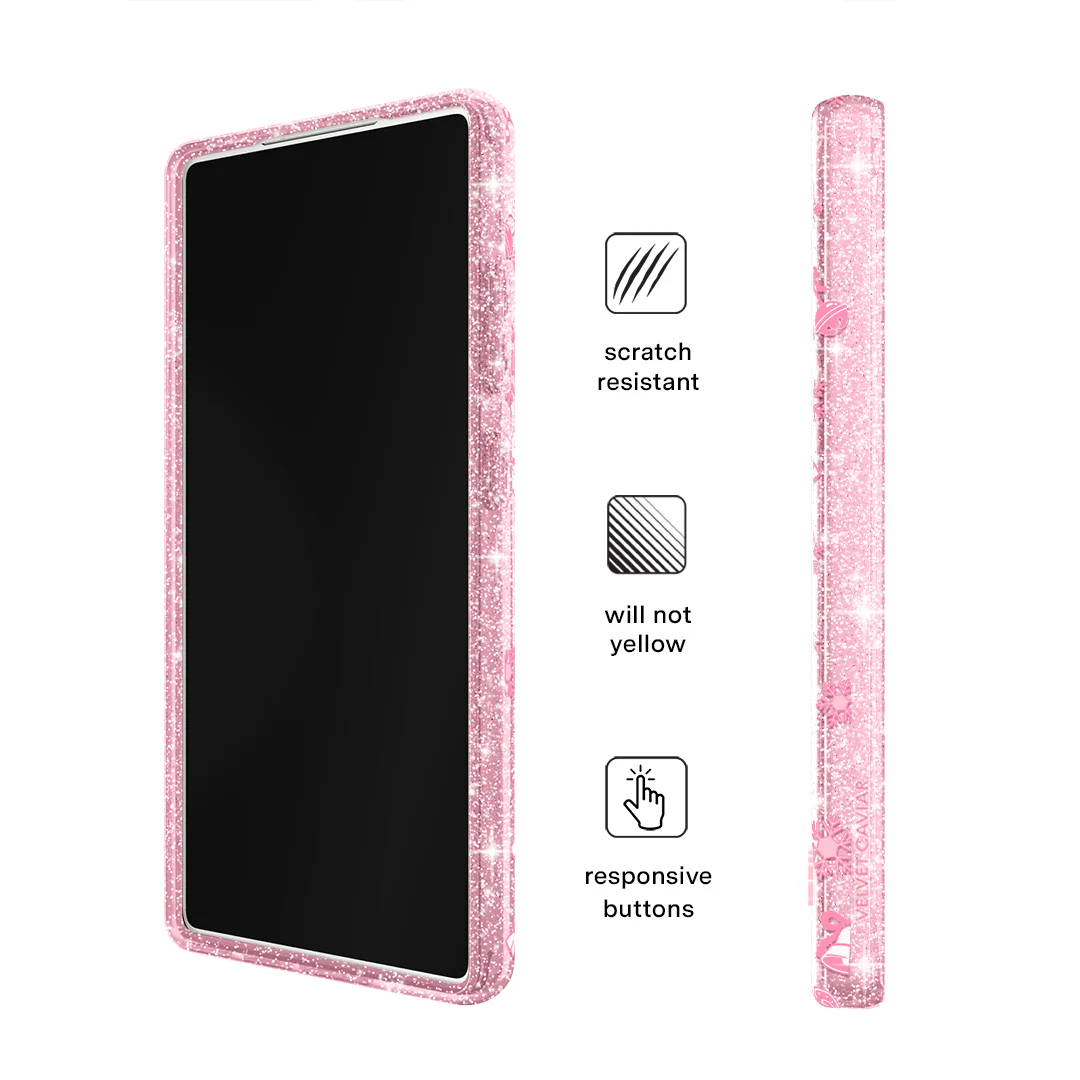 Pink Christmas Glitter Samsung Case - Image 5