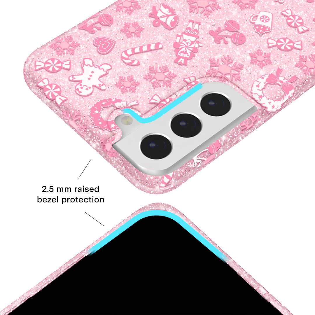 Pink Christmas Glitter Samsung Case - Image 53