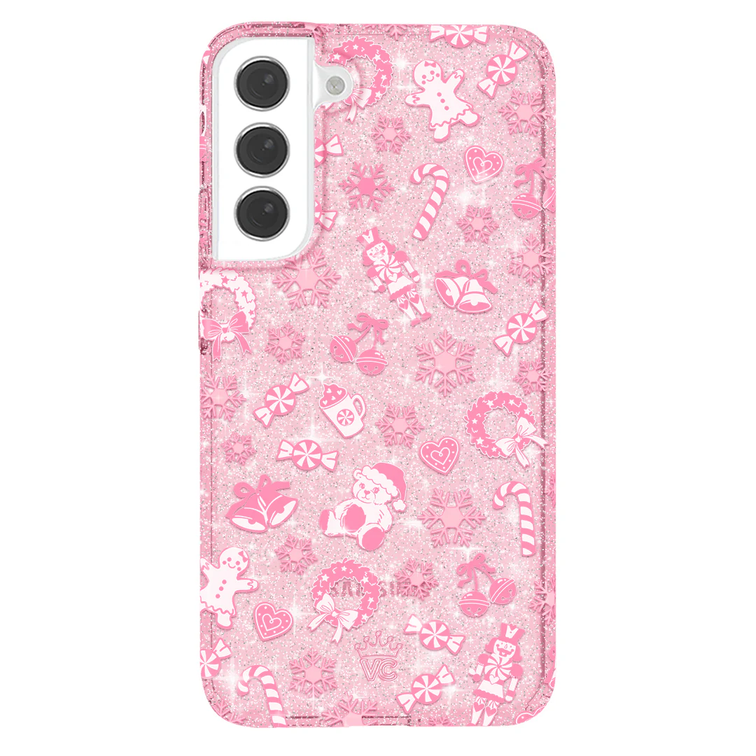 Pink Christmas Glitter Samsung Case - Image 56
