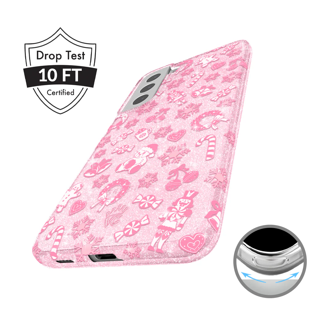 Pink Christmas Glitter Samsung Case - Image 57