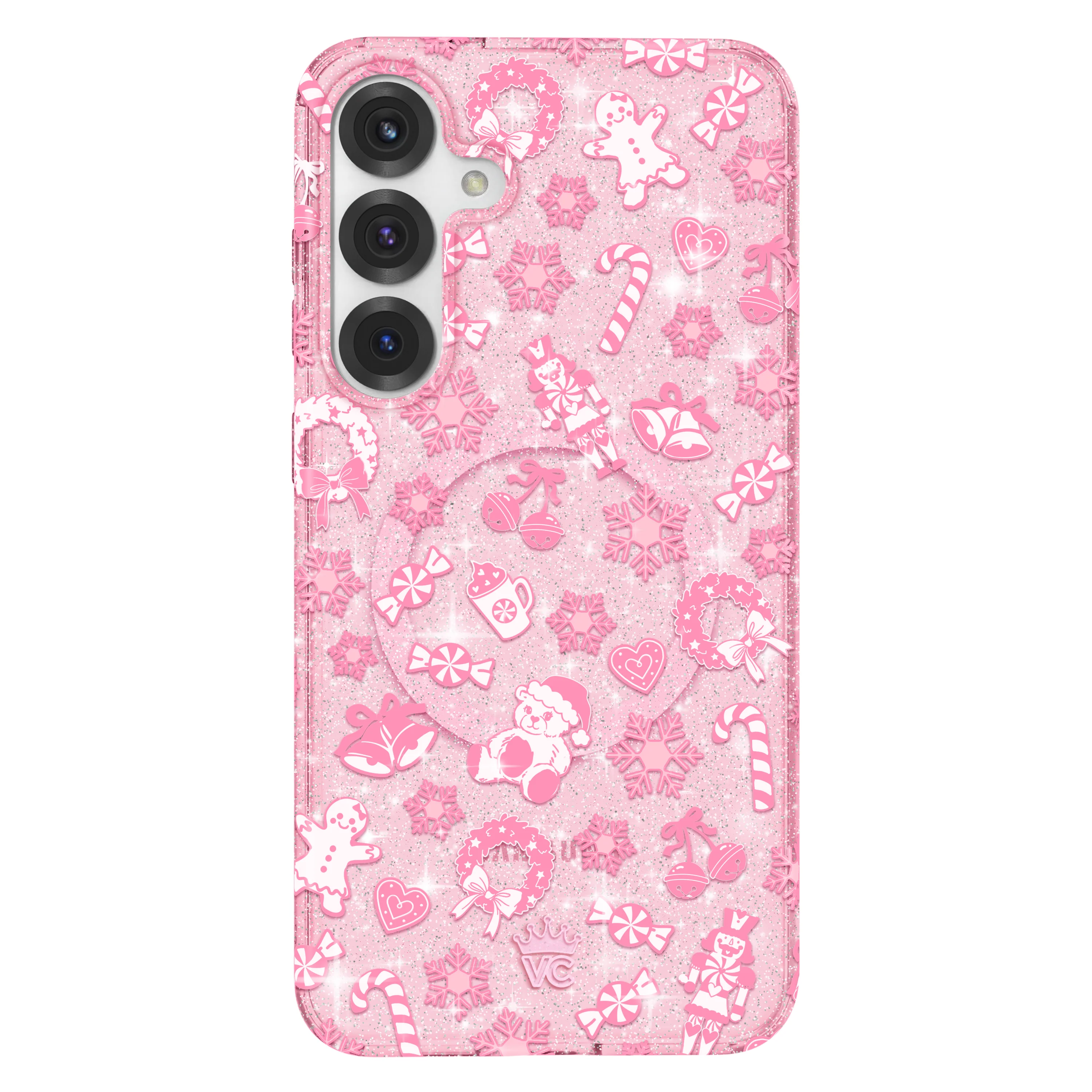 Pink Christmas Glitter Samsung Case - Image 6