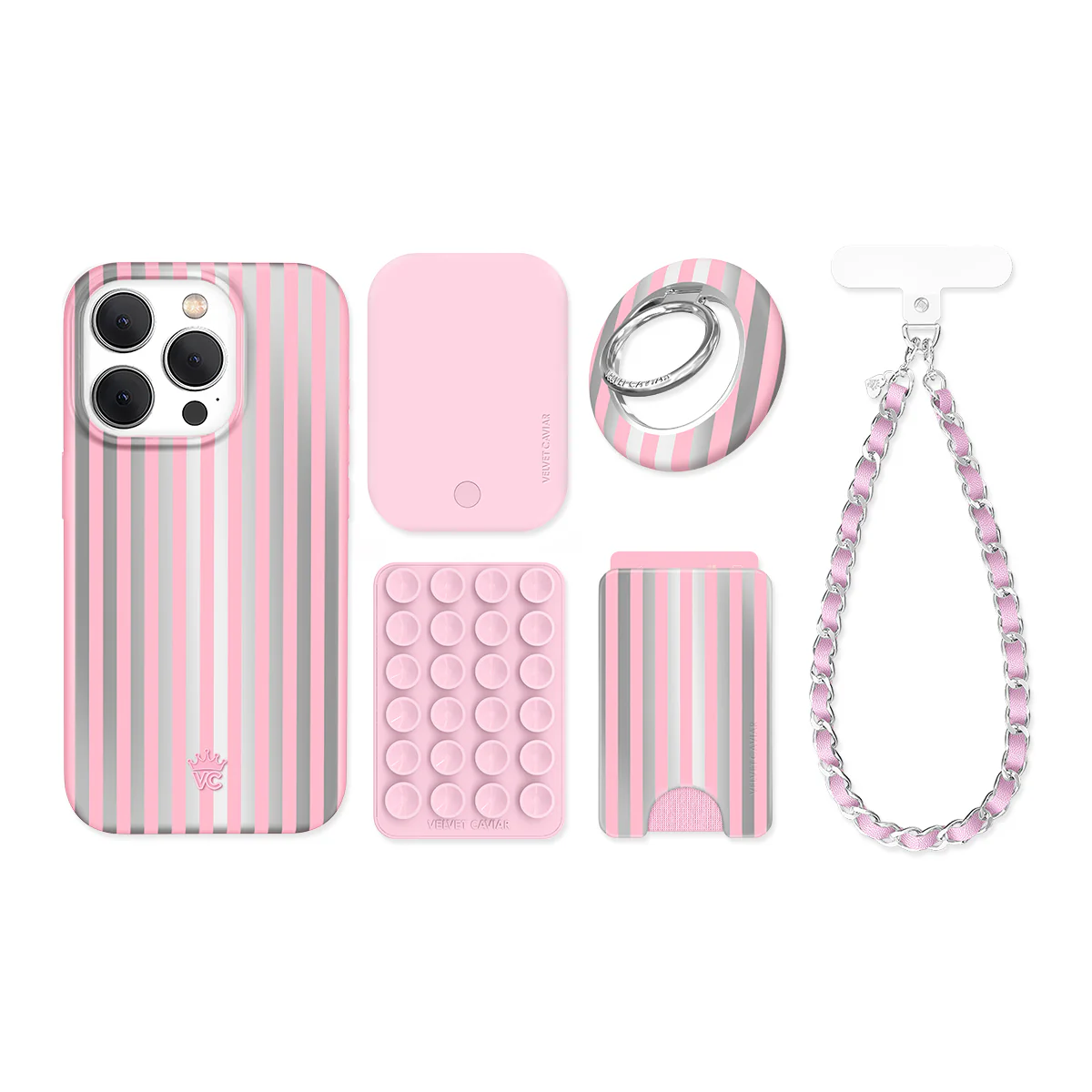 Pink Chrome Stripes iPhone Bundle Set - Image 11