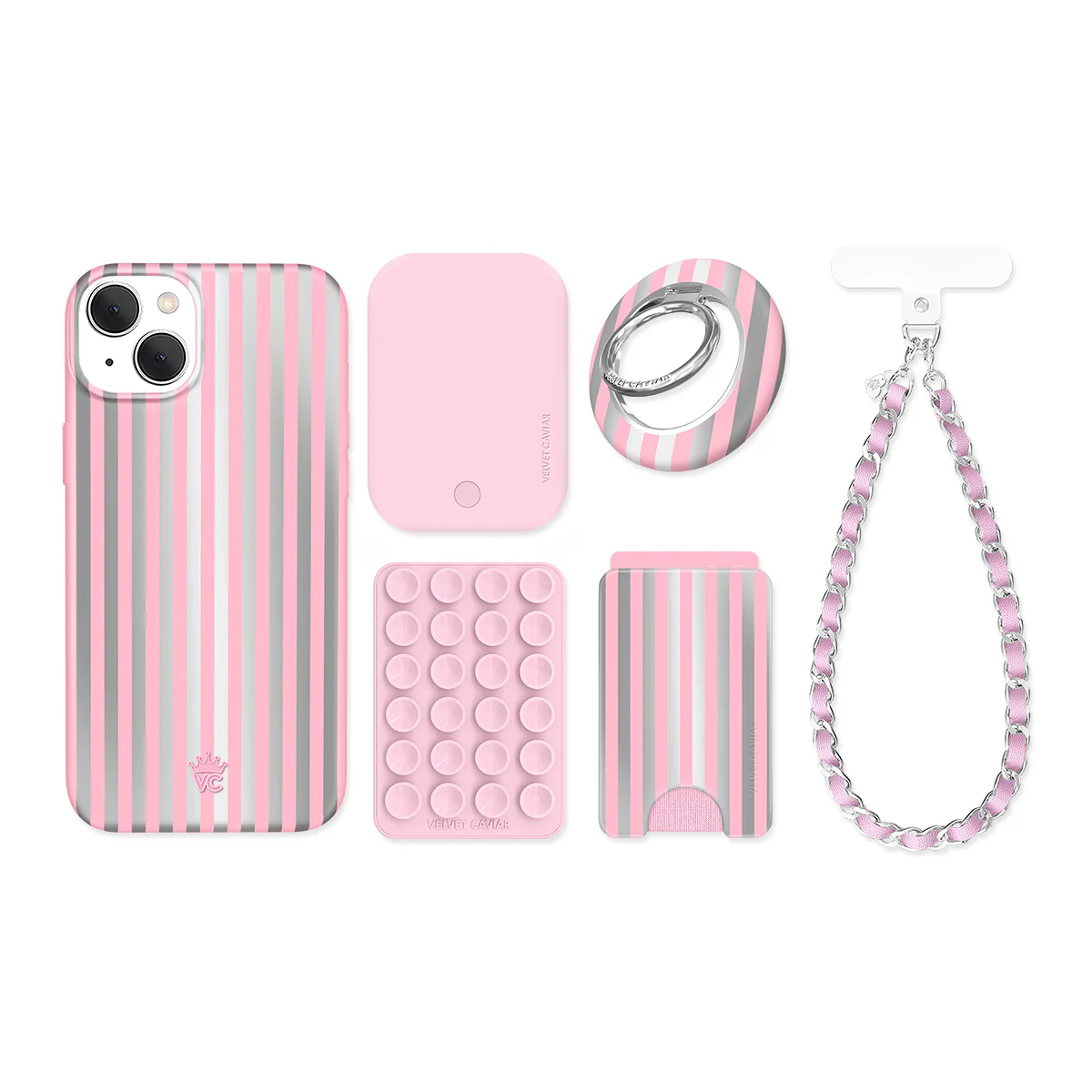 Pink Chrome Stripes iPhone Bundle Set - Image 12