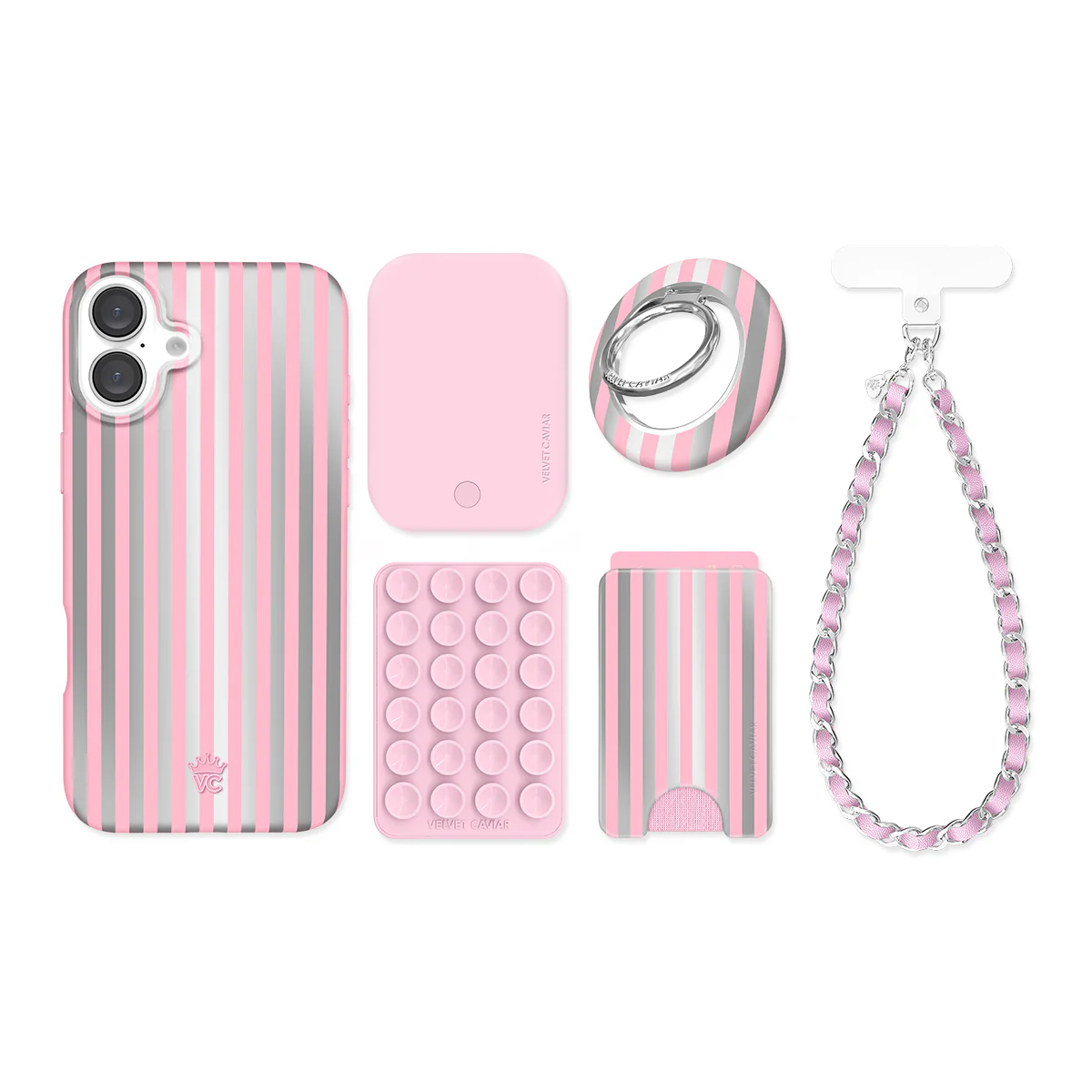 Pink Chrome Stripes iPhone Bundle Set - Image 13