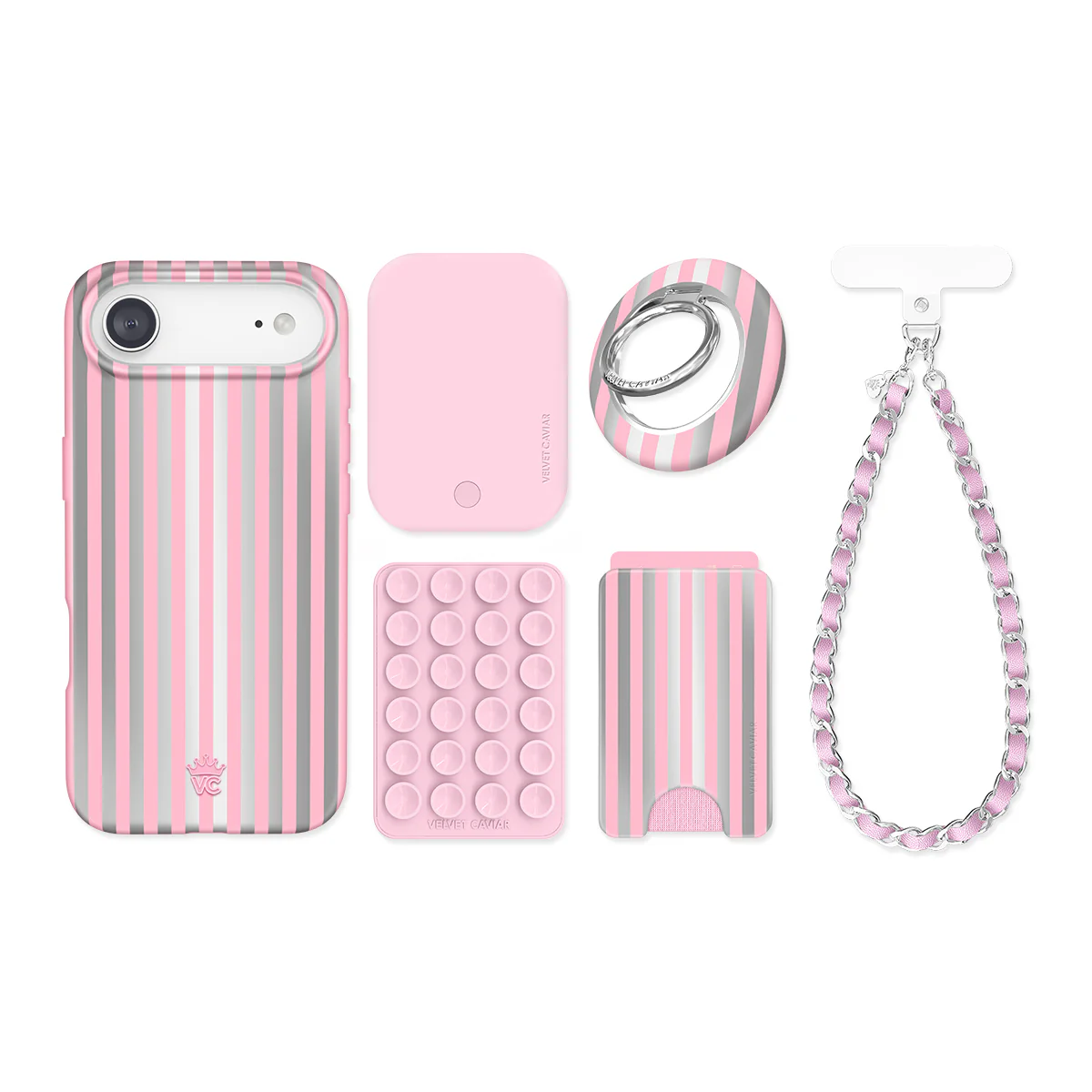 Pink Chrome Stripes iPhone Bundle Set - Image 4