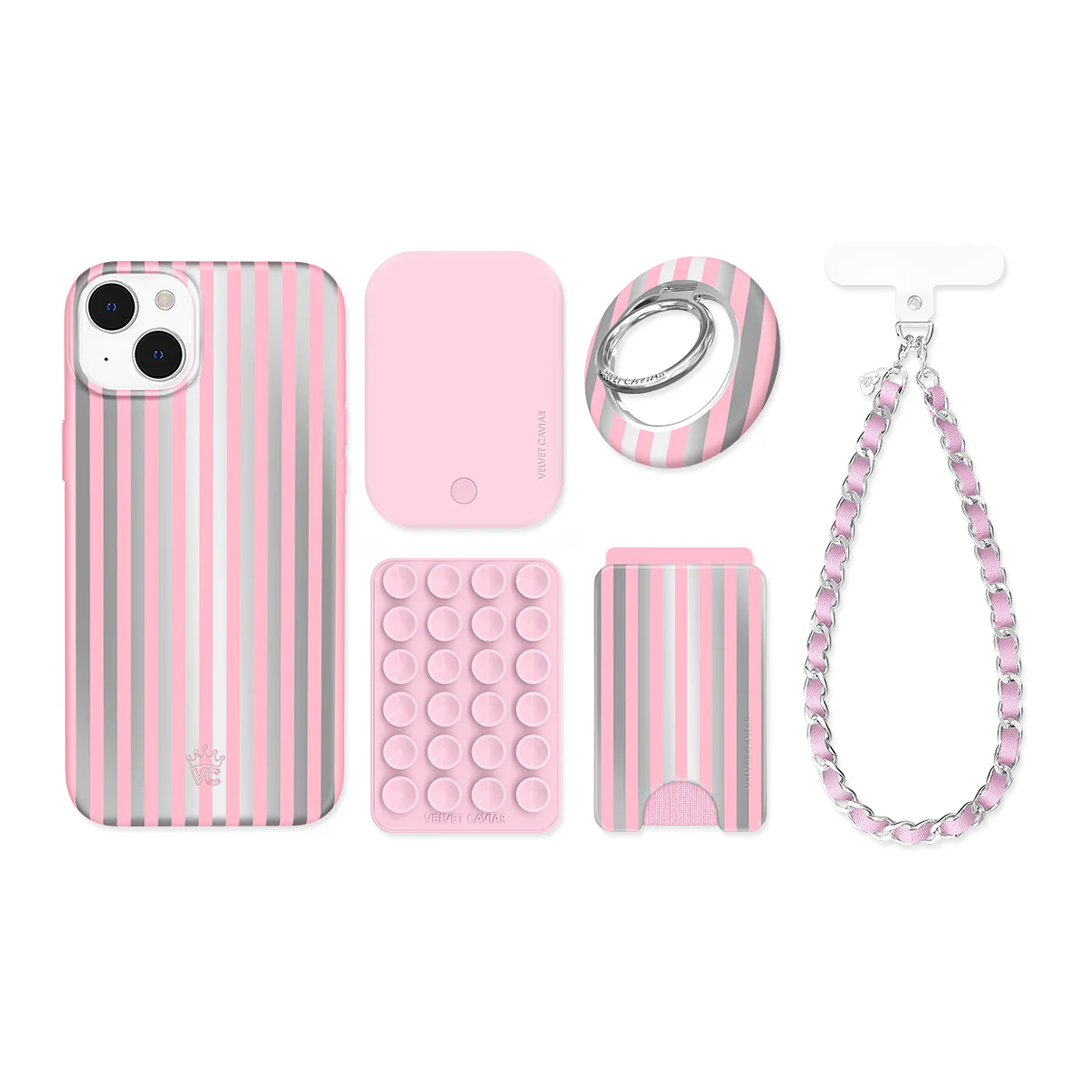 Pink Chrome Stripes iPhone Bundle Set - Image 5