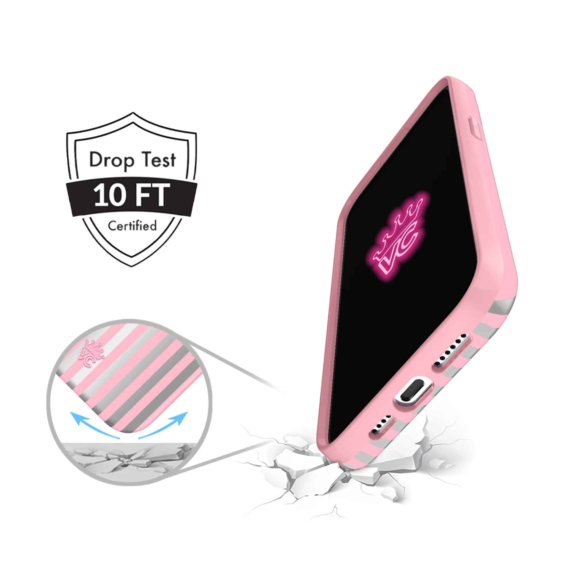 Pink Chrome Stripes iPhone Case - Image 21