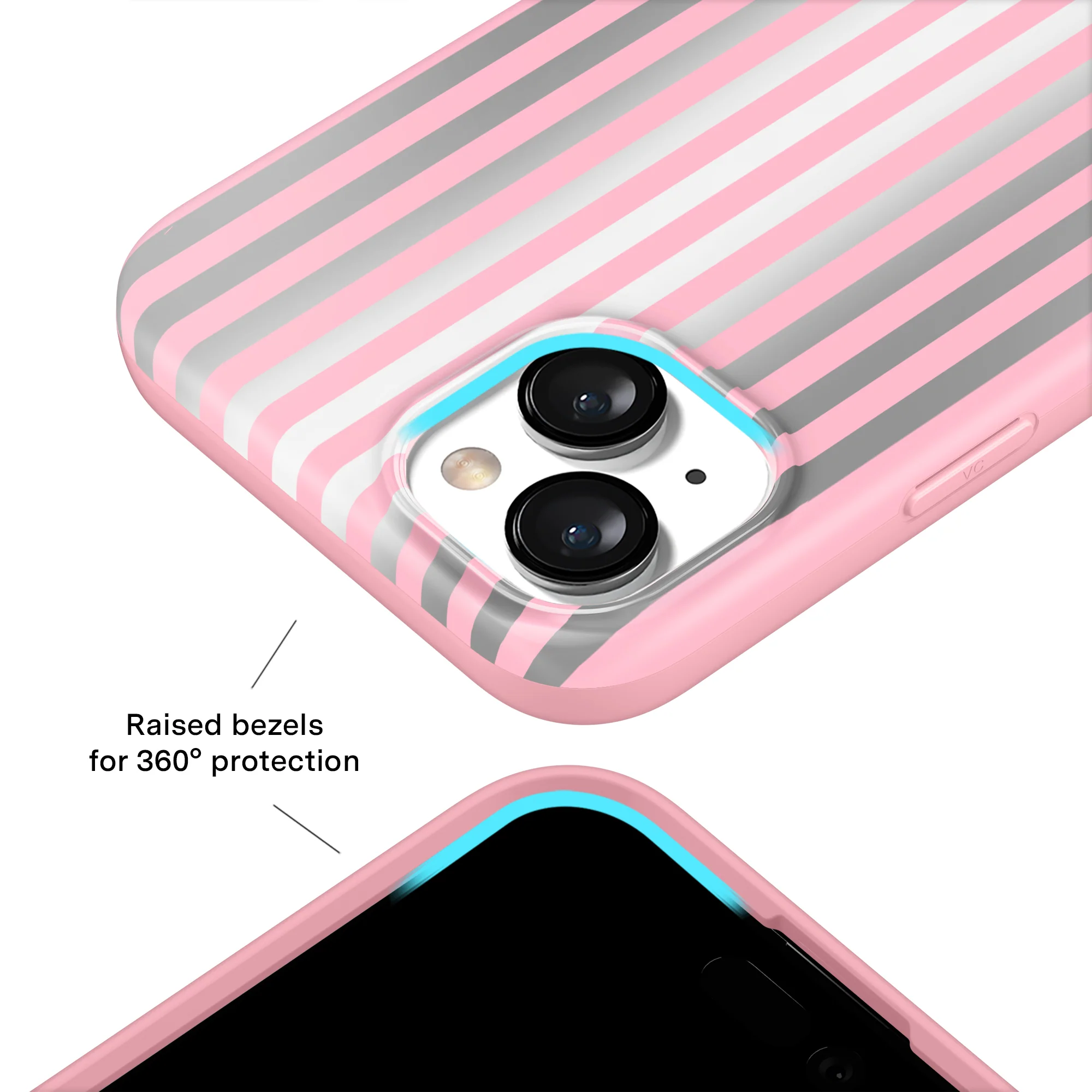 Pink Chrome Stripes iPhone Case - Image 23