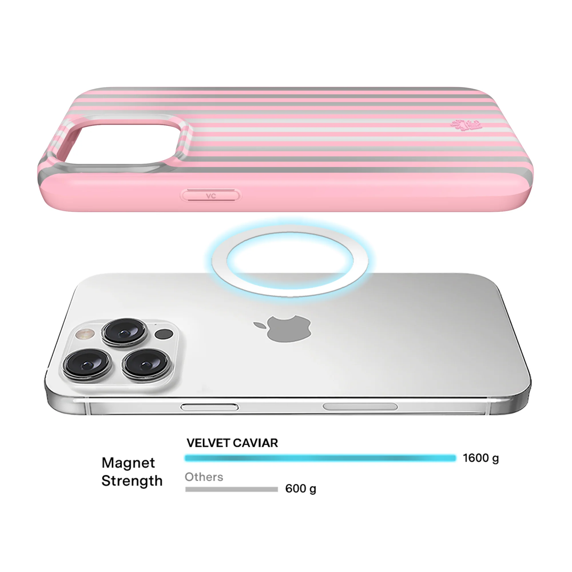Pink Chrome Stripes iPhone Case - Image 34
