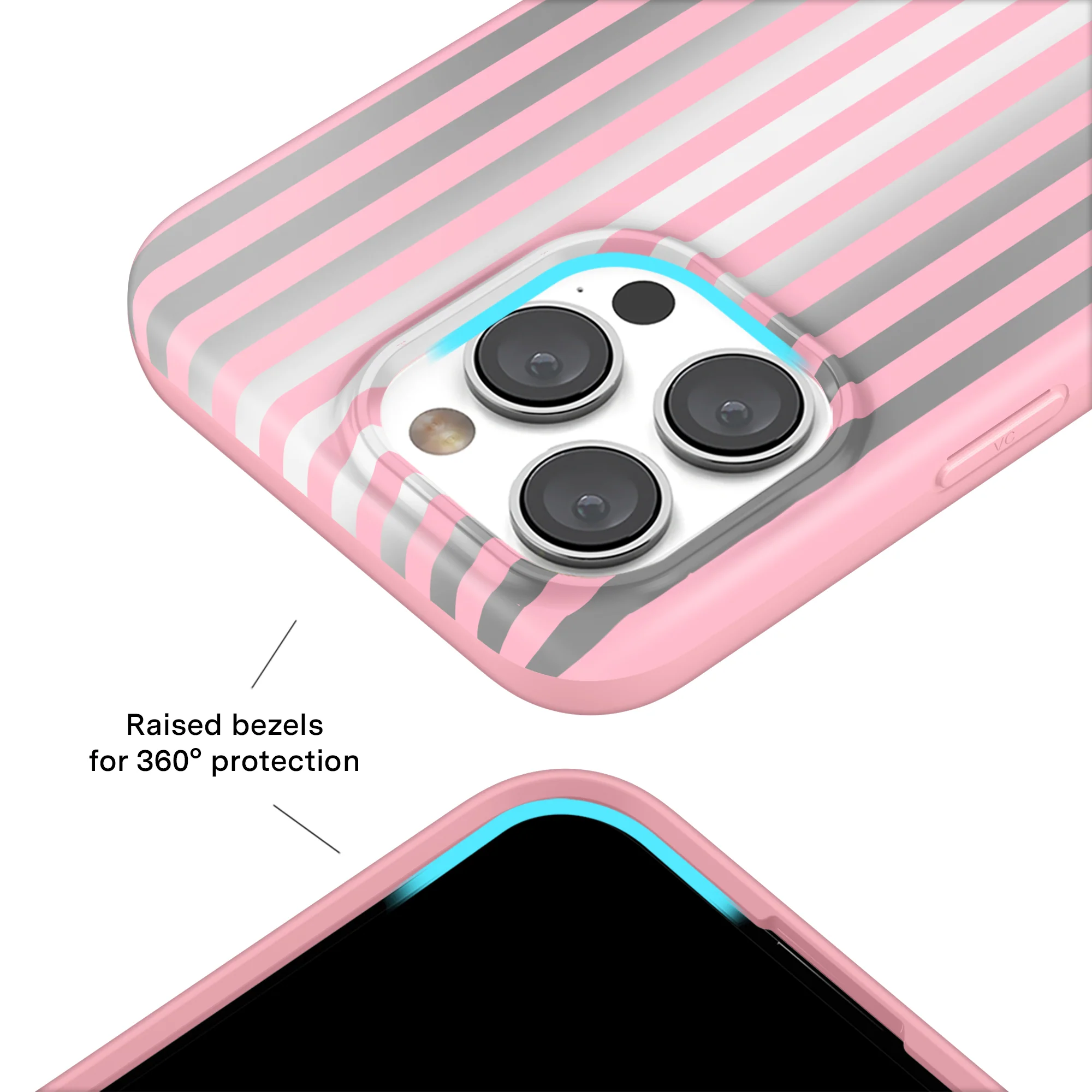 Pink Chrome Stripes iPhone Case - Image 38