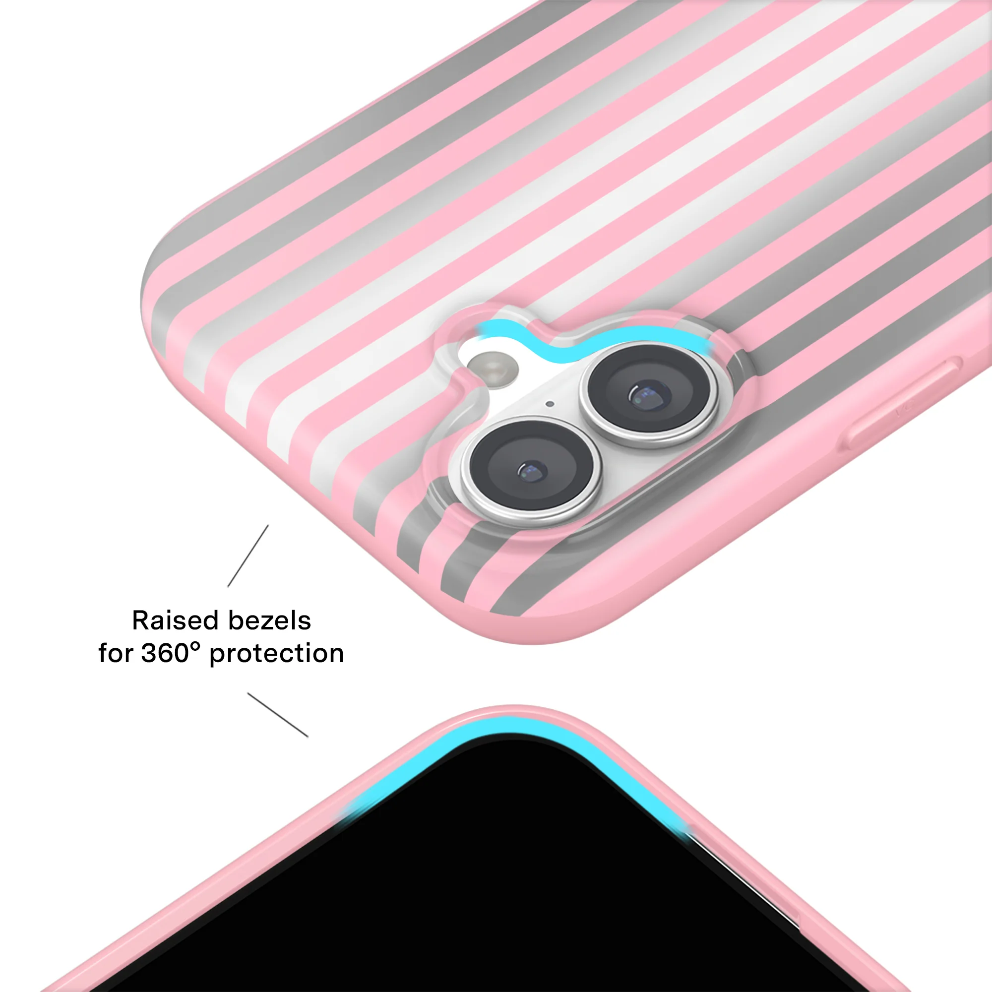 Pink Chrome Stripes iPhone Case - Image 48