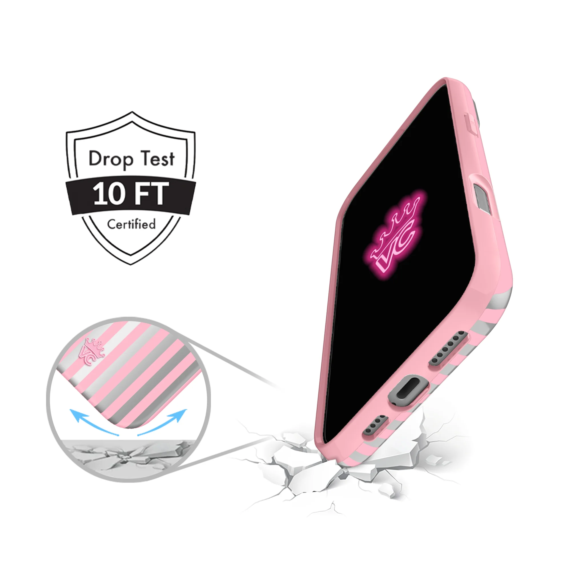 Pink Chrome Stripes iPhone Case - Image 52