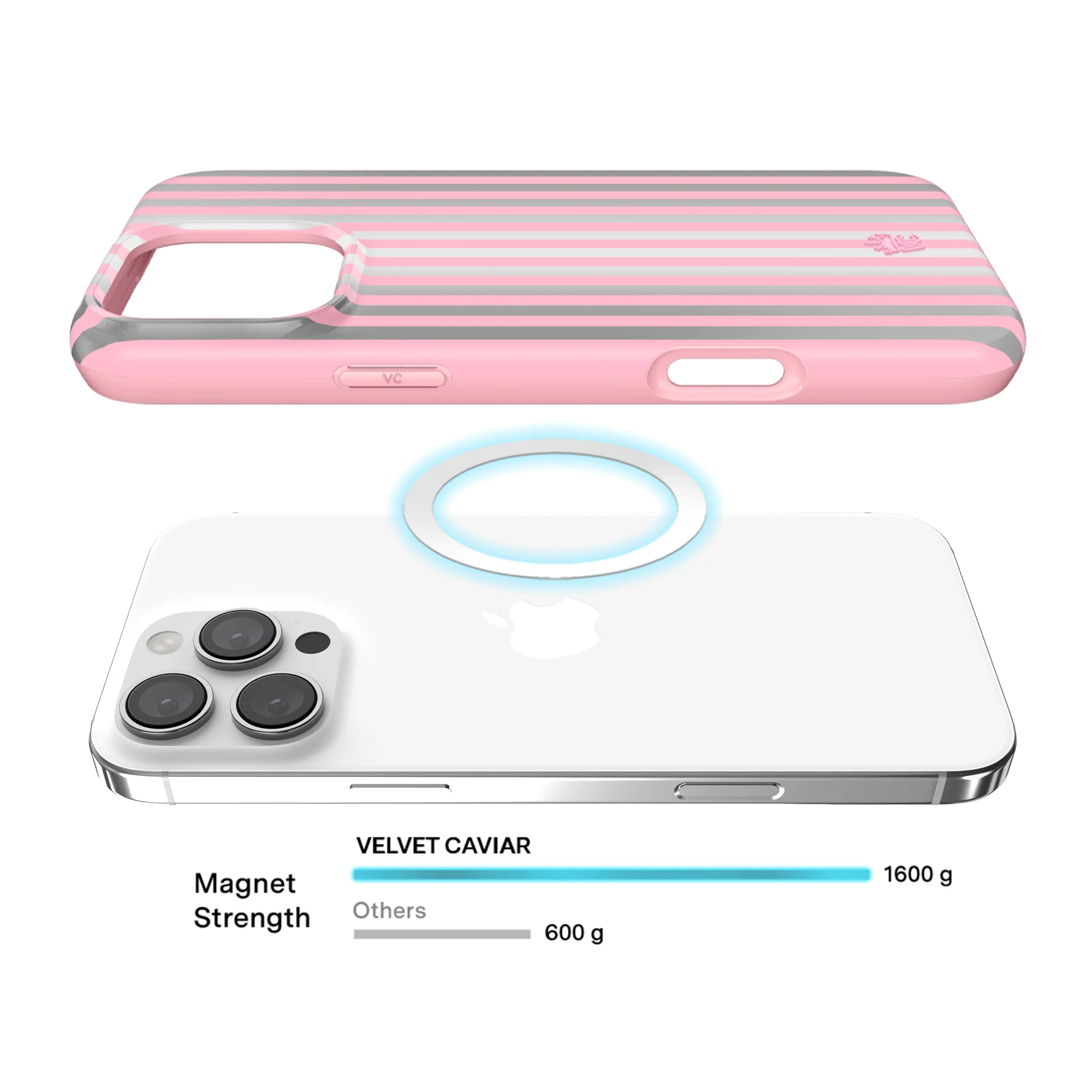 Pink Chrome Stripes iPhone Case - Image 54