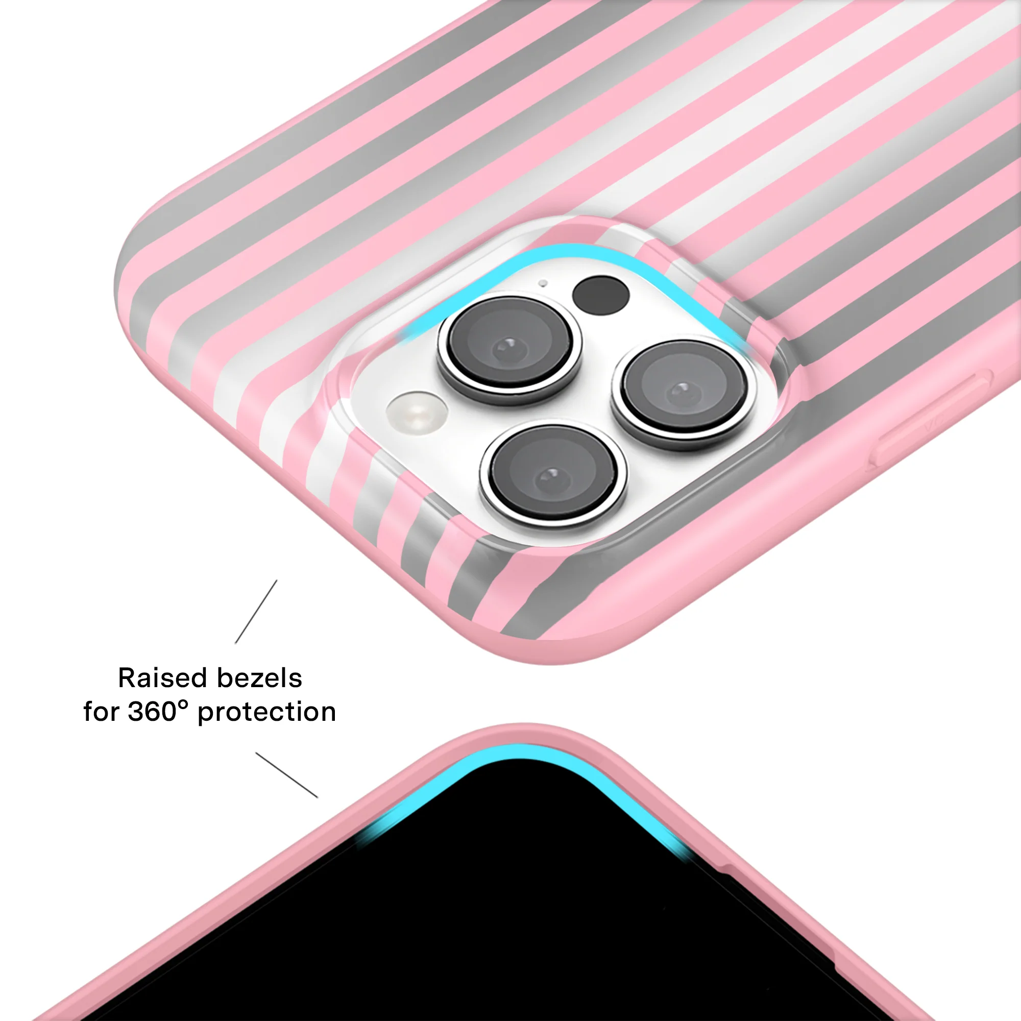 Pink Chrome Stripes iPhone Case - Image 58