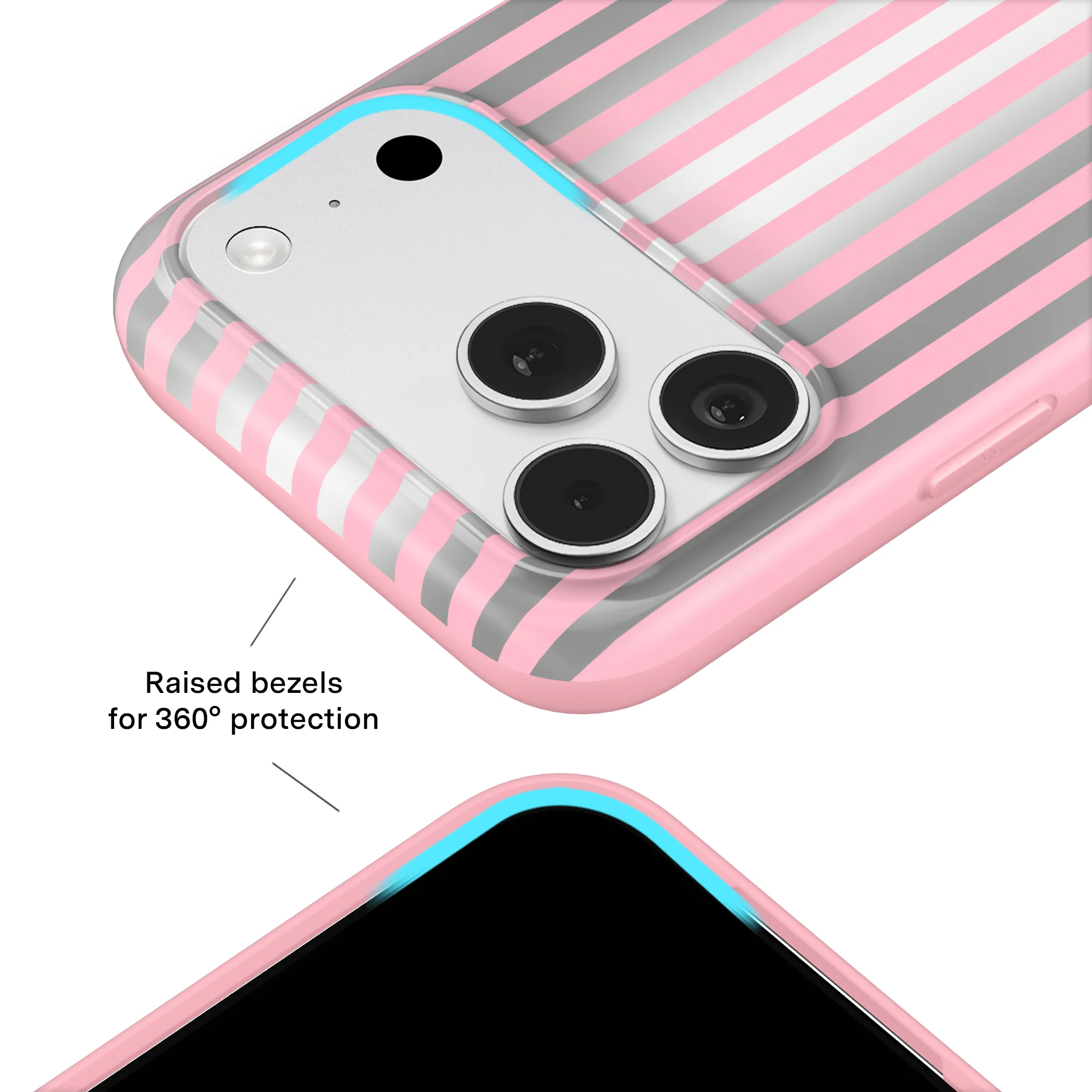 Pink Chrome Stripes iPhone Case - Image 78