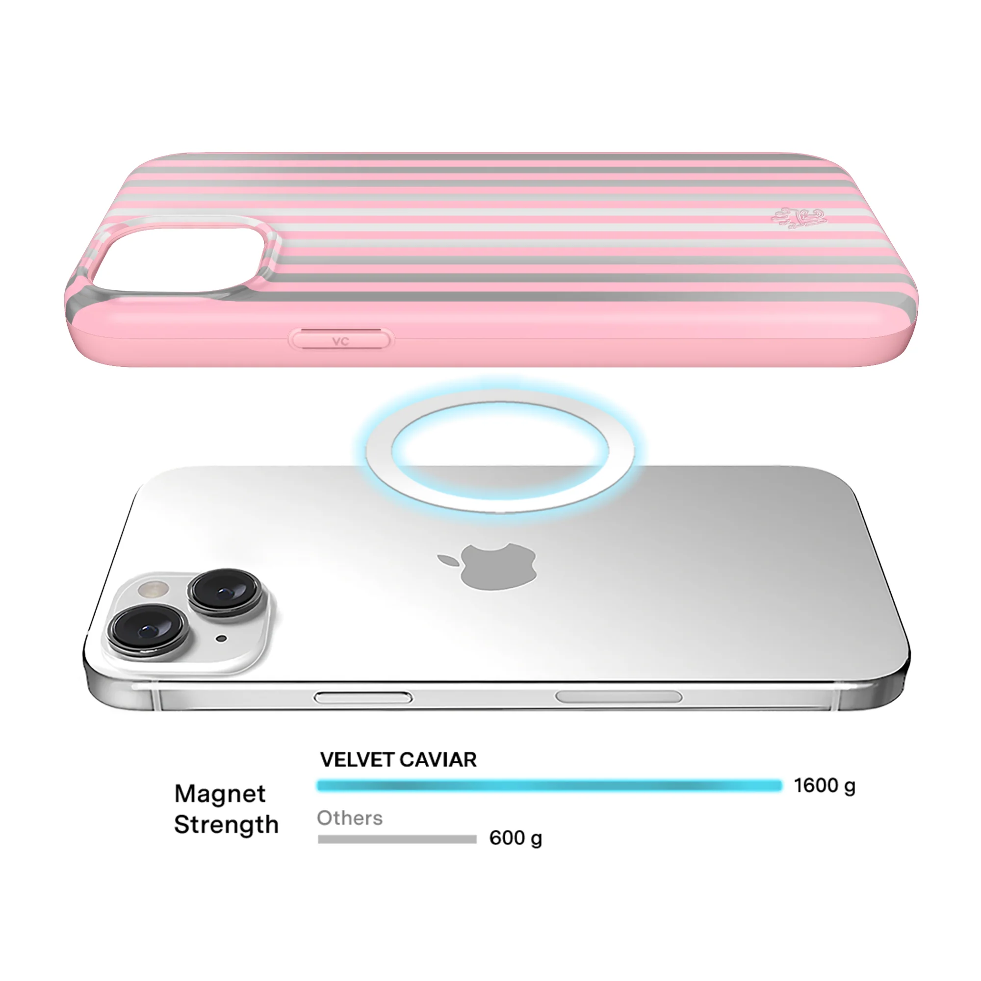 Pink Chrome Stripes iPhone Case - Image 9