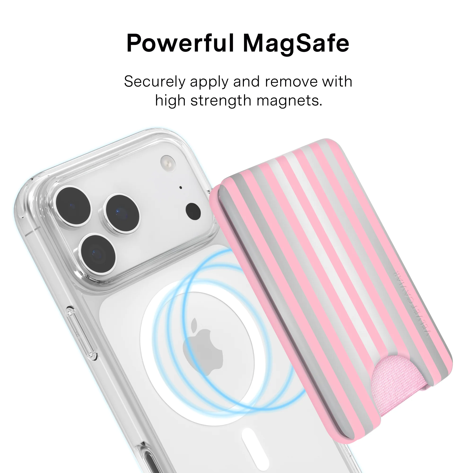 Pink Chrome Stripes MagSafe Wallet - Image 4