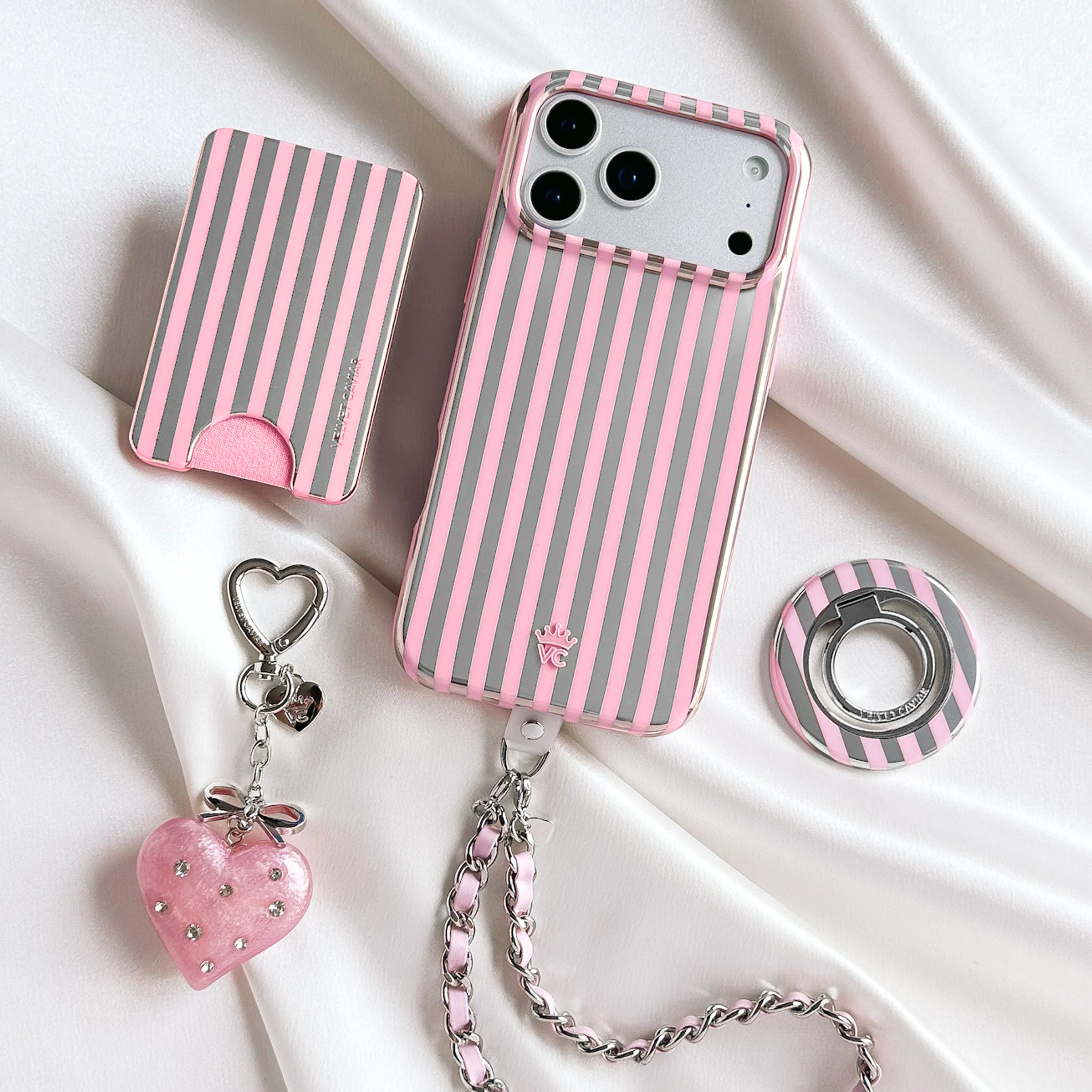 Pink Chrome Stripes MagSafe Wallet - Image 7