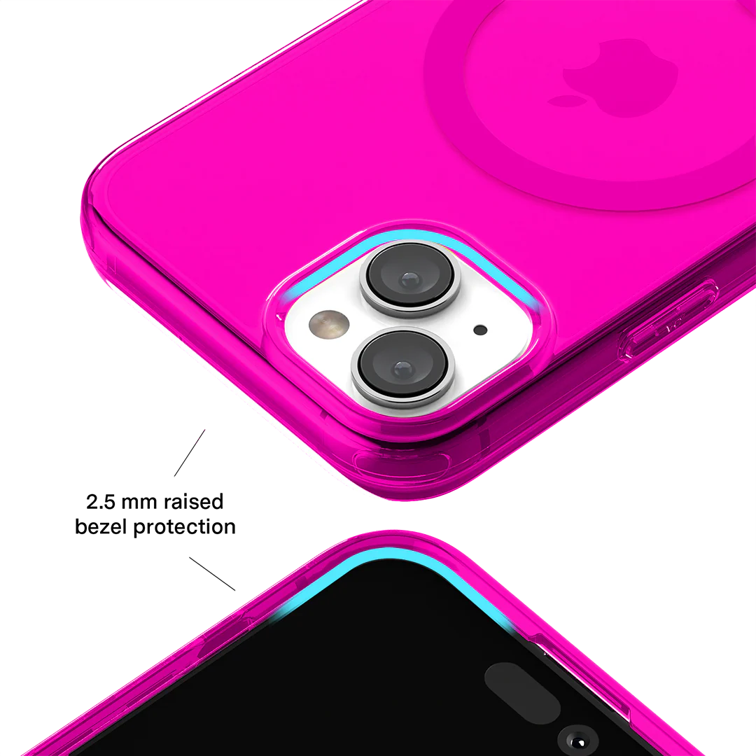Neon Pink Clear iPhone Case - Image 105