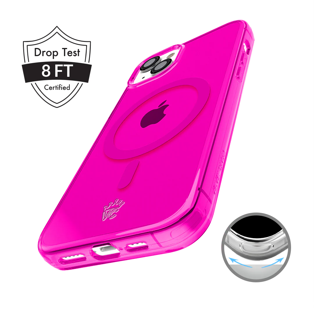 Neon Pink Clear iPhone Case - Image 107