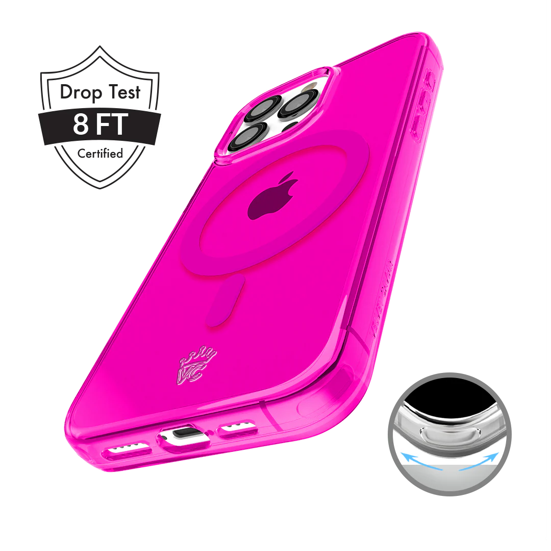 Neon Pink Clear iPhone Case - Image 112