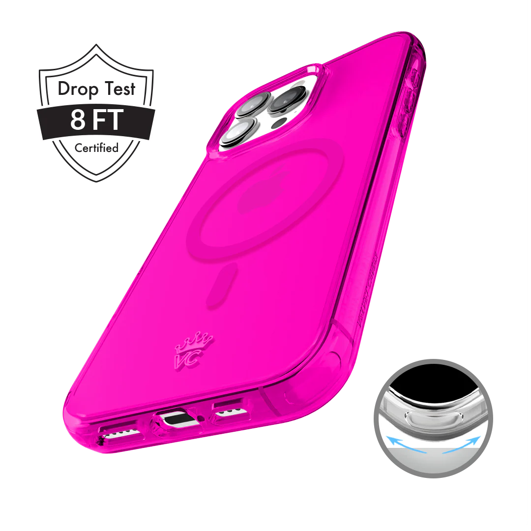 Neon Pink Clear iPhone Case - Image 122