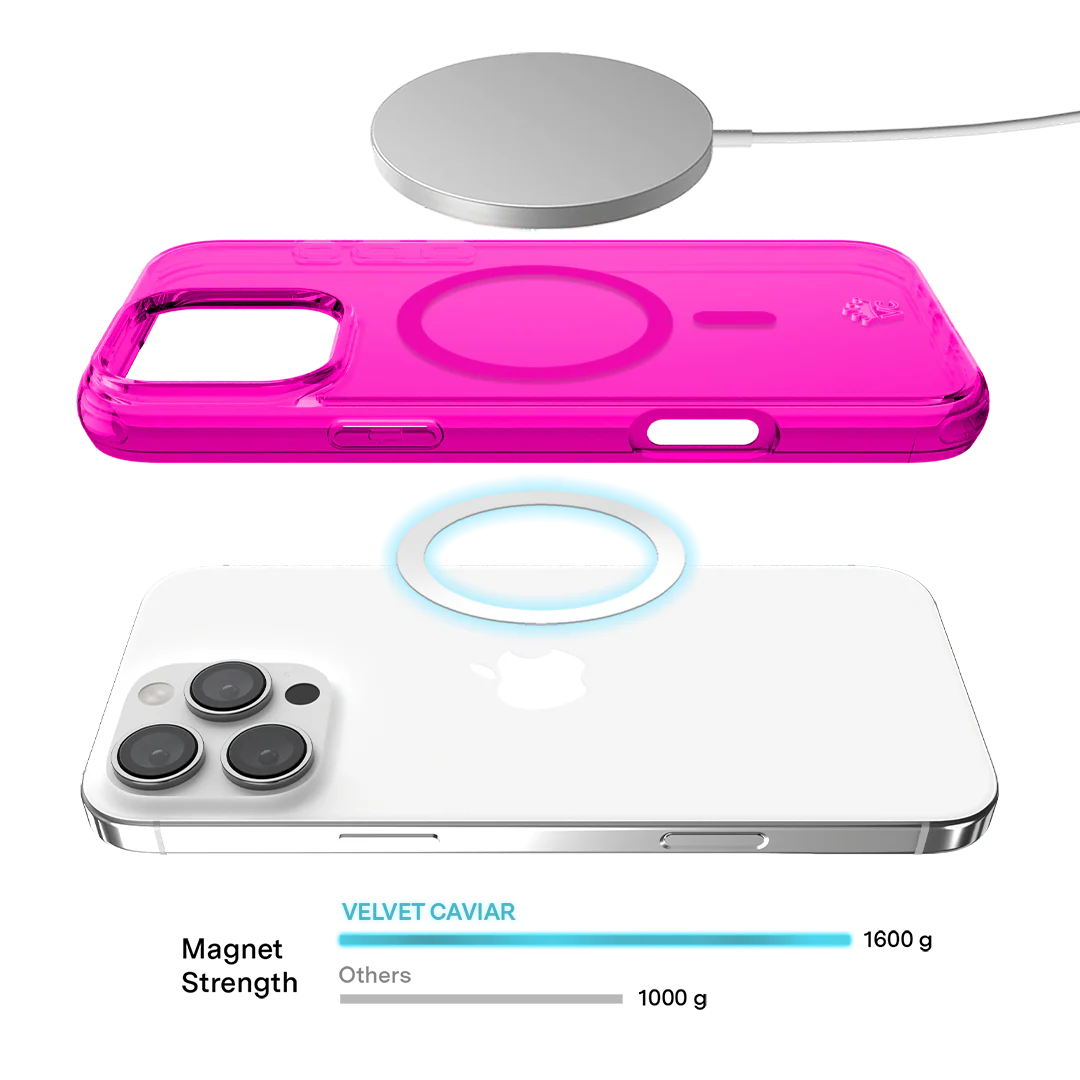 Neon Pink Clear iPhone Case - Image 126