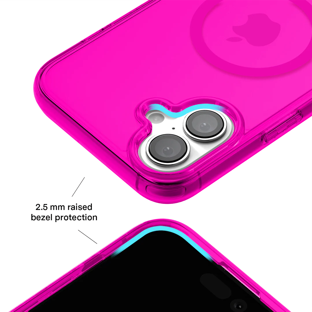 Neon Pink Clear iPhone Case - Image 135
