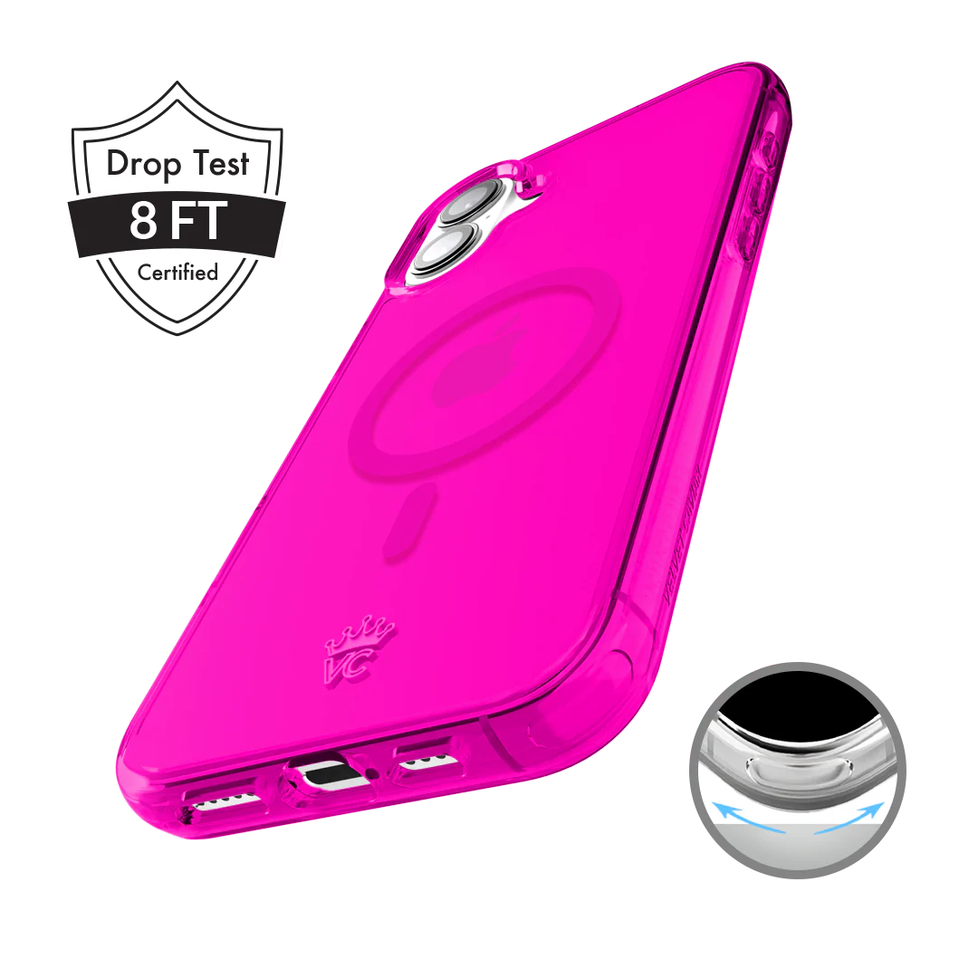 Neon Pink Clear iPhone Case - Image 137