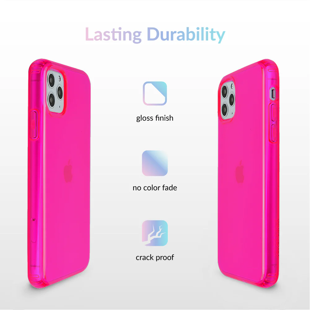 Neon Pink Clear iPhone Case - Image 31