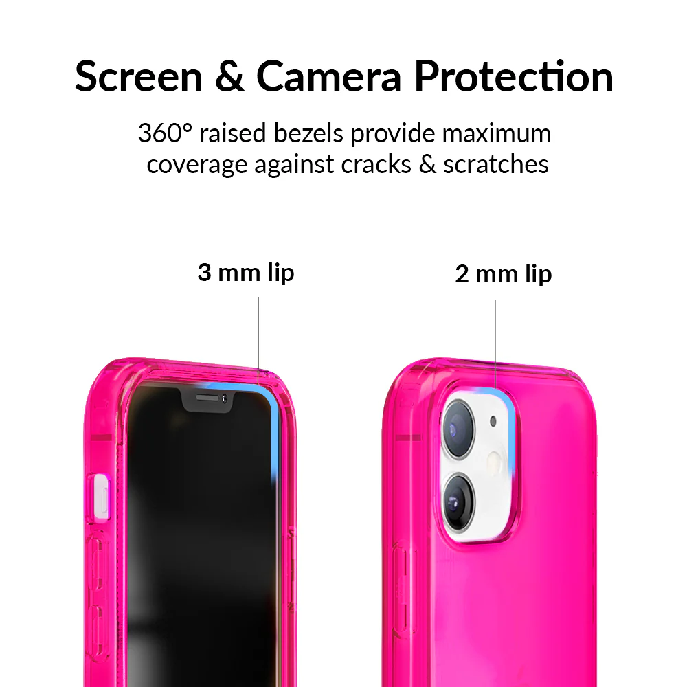 Neon Pink Clear iPhone Case - Image 38