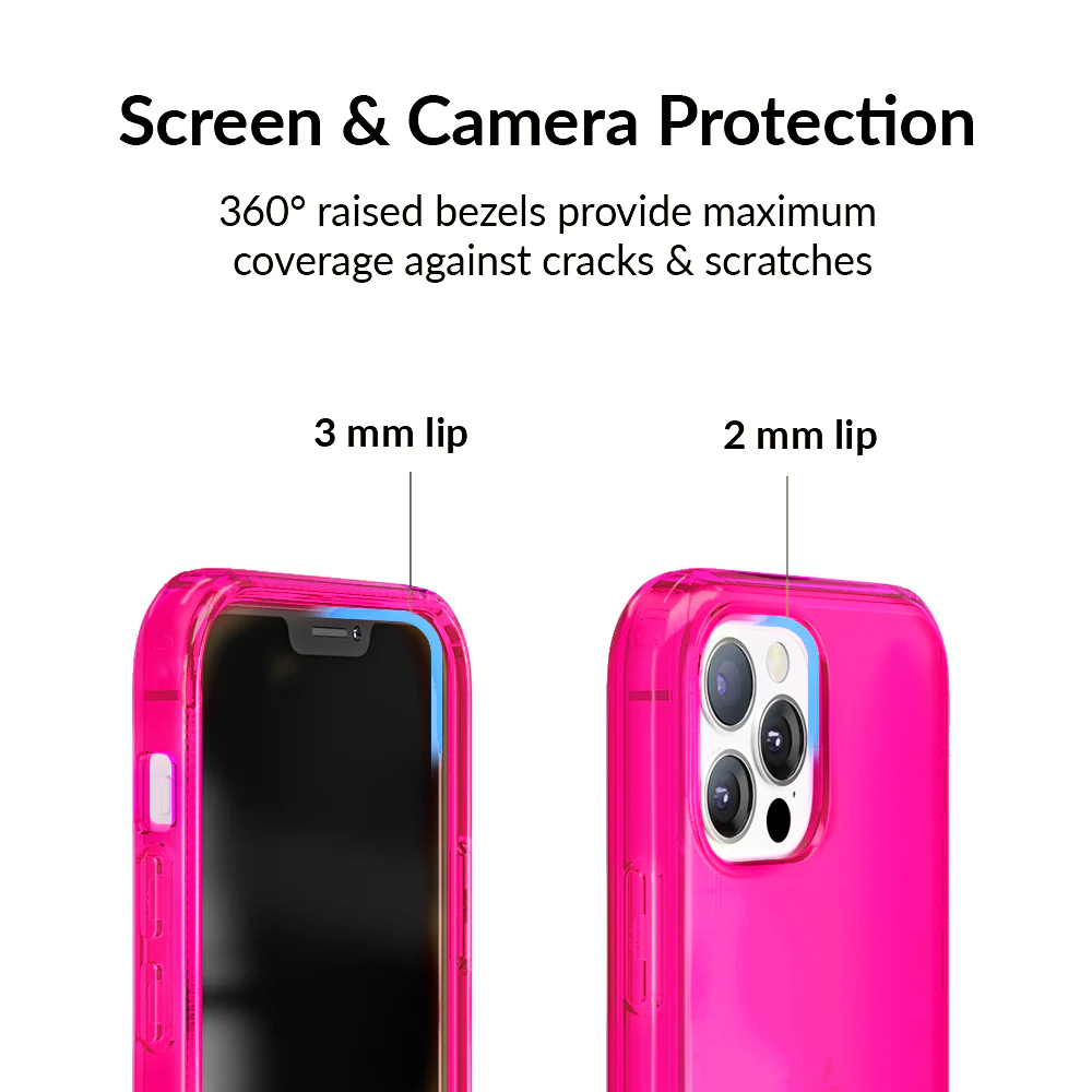 Neon Pink Clear iPhone Case - Image 43