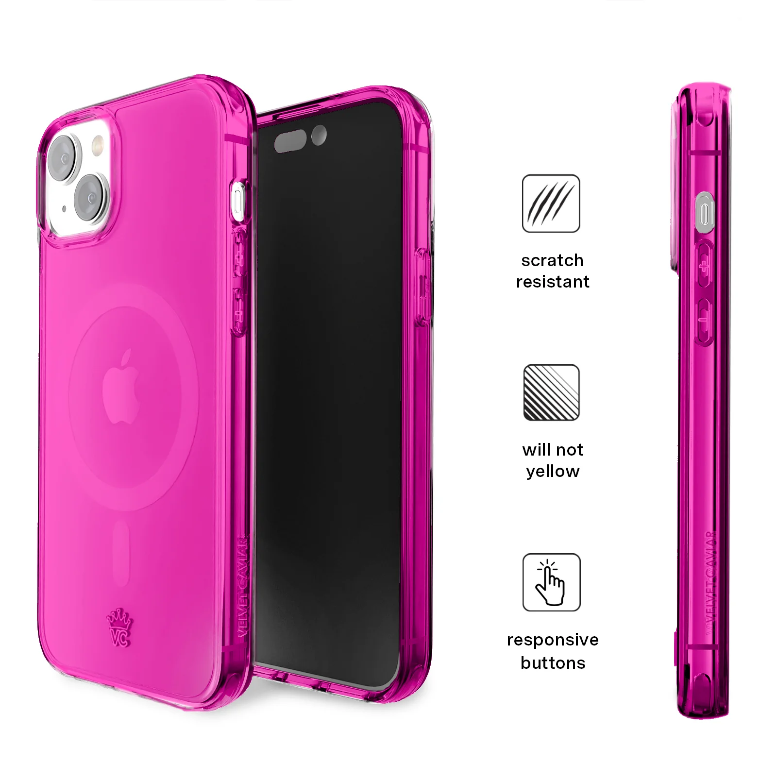 Neon Pink Clear iPhone Case - Image 62