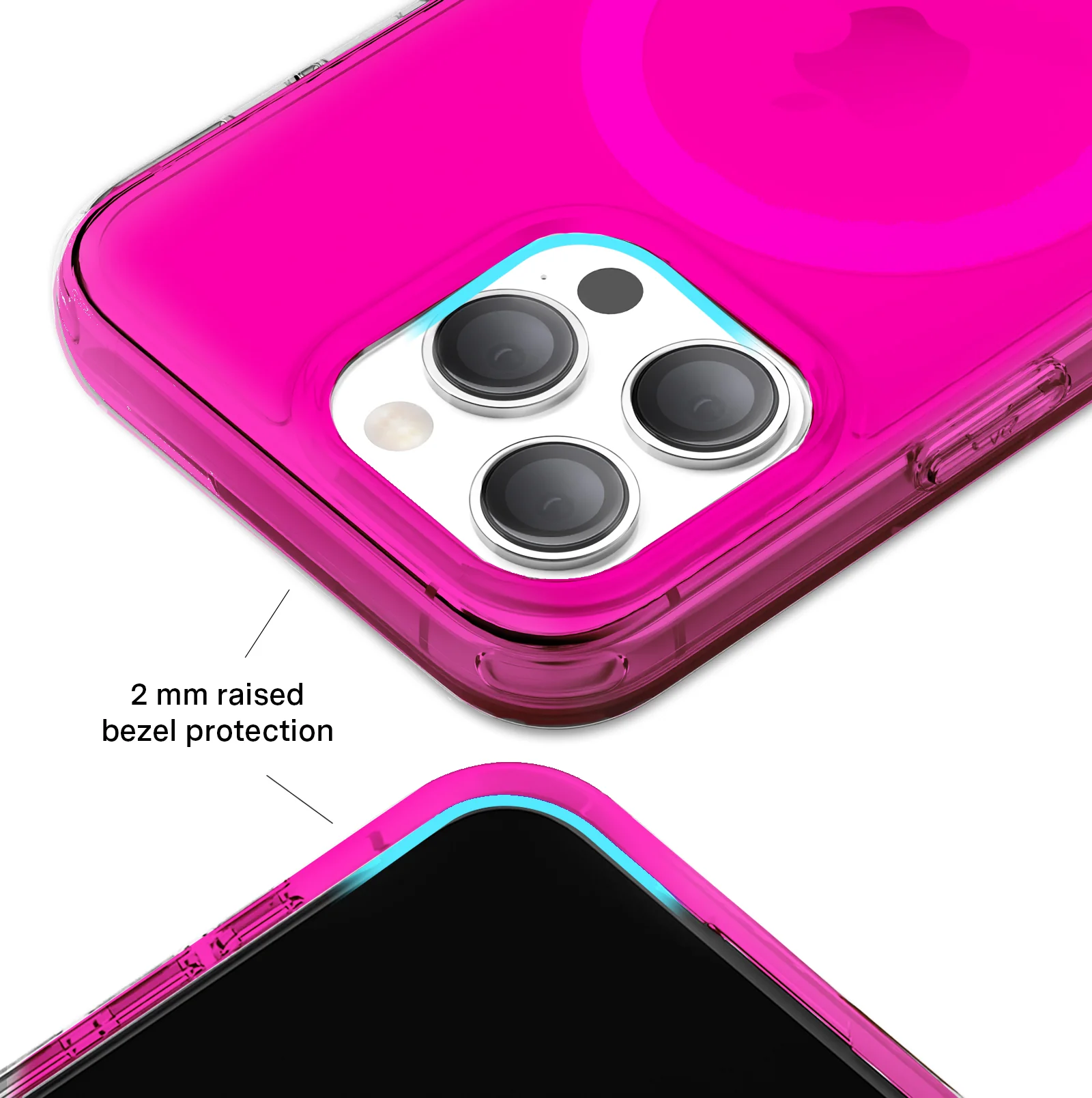 Neon Pink Clear iPhone Case - Image 64