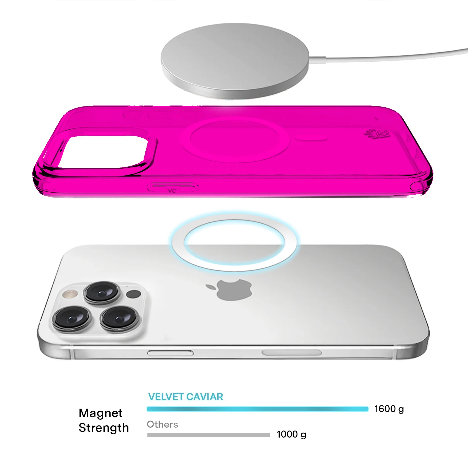 Neon Pink Clear iPhone Case - Image 65