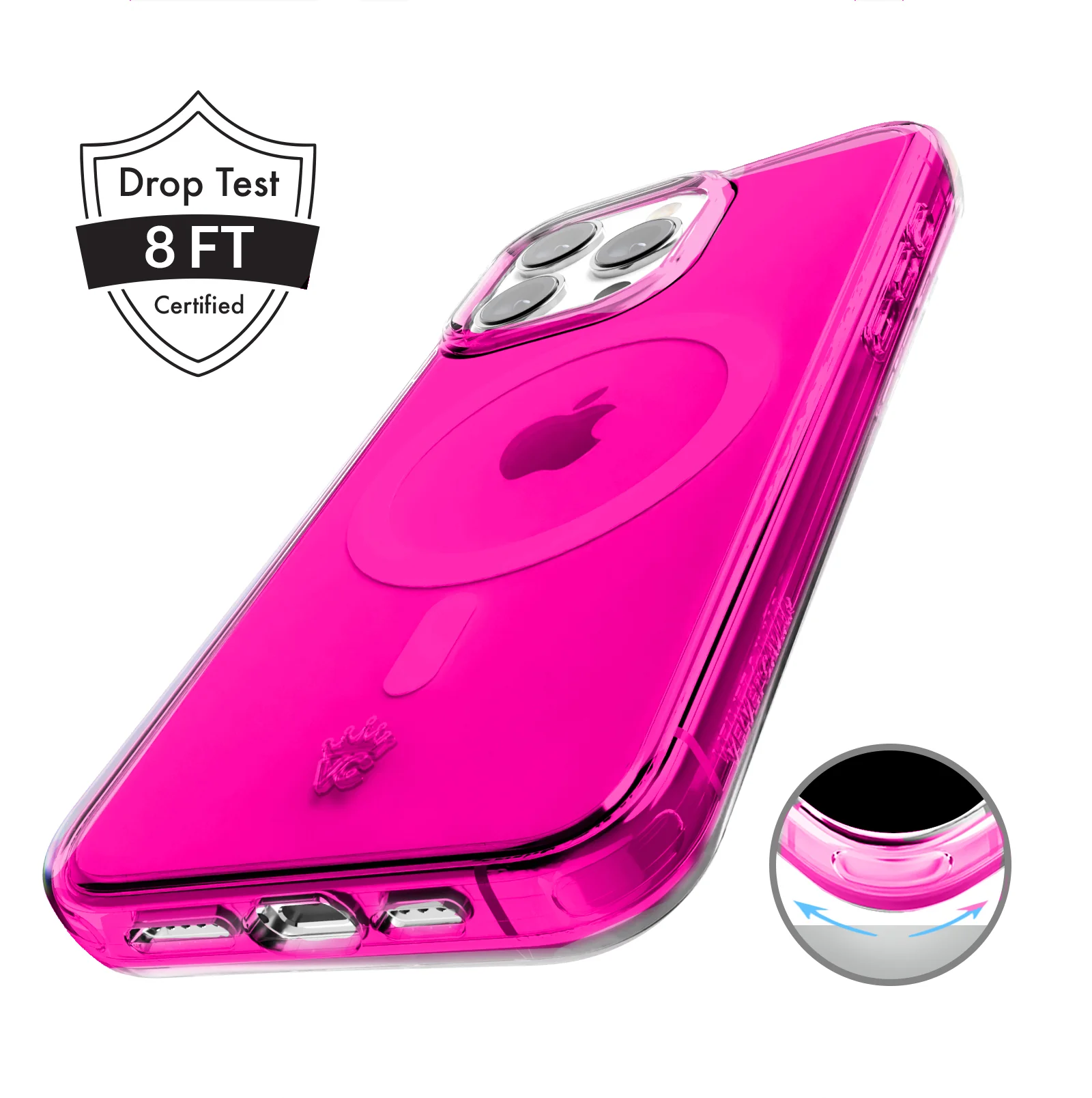 Neon Pink Clear iPhone Case - Image 66