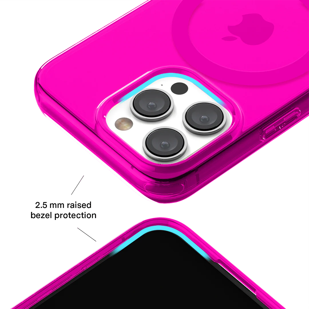Neon Pink Clear iPhone Case - Image 75