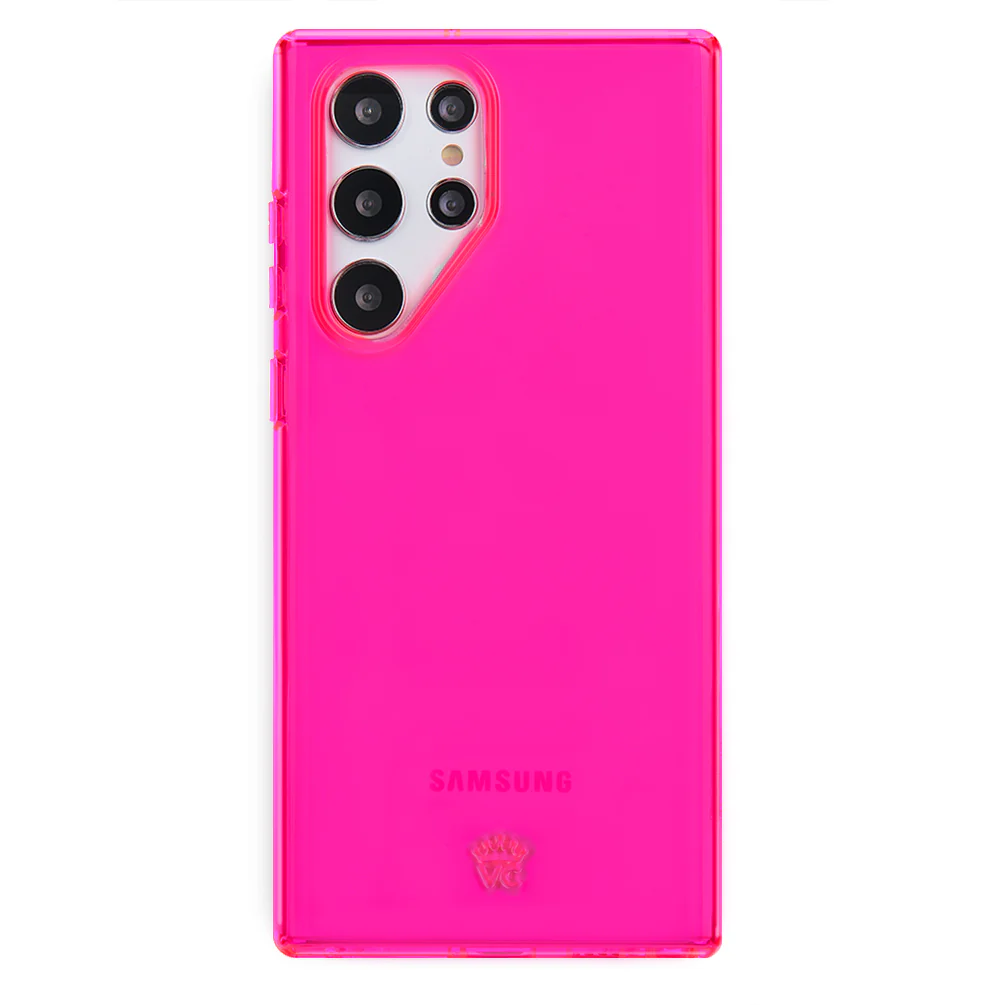 Neon Pink Clear Samsung Case - Image 101