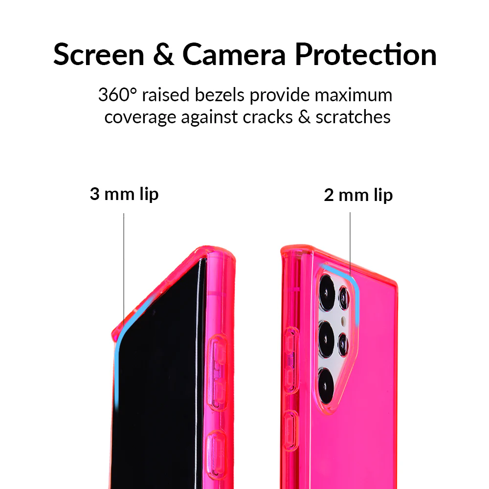 Neon Pink Clear Samsung Case - Image 102