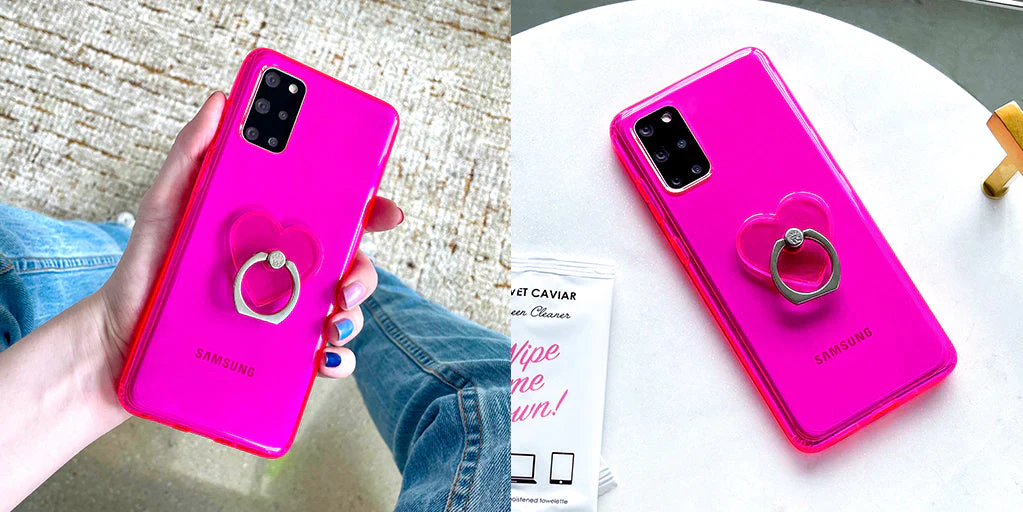Neon Pink Clear Samsung Case - Image 105