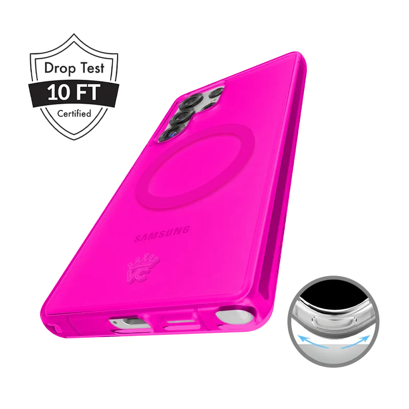 Neon Pink Clear Samsung Case - Image 106