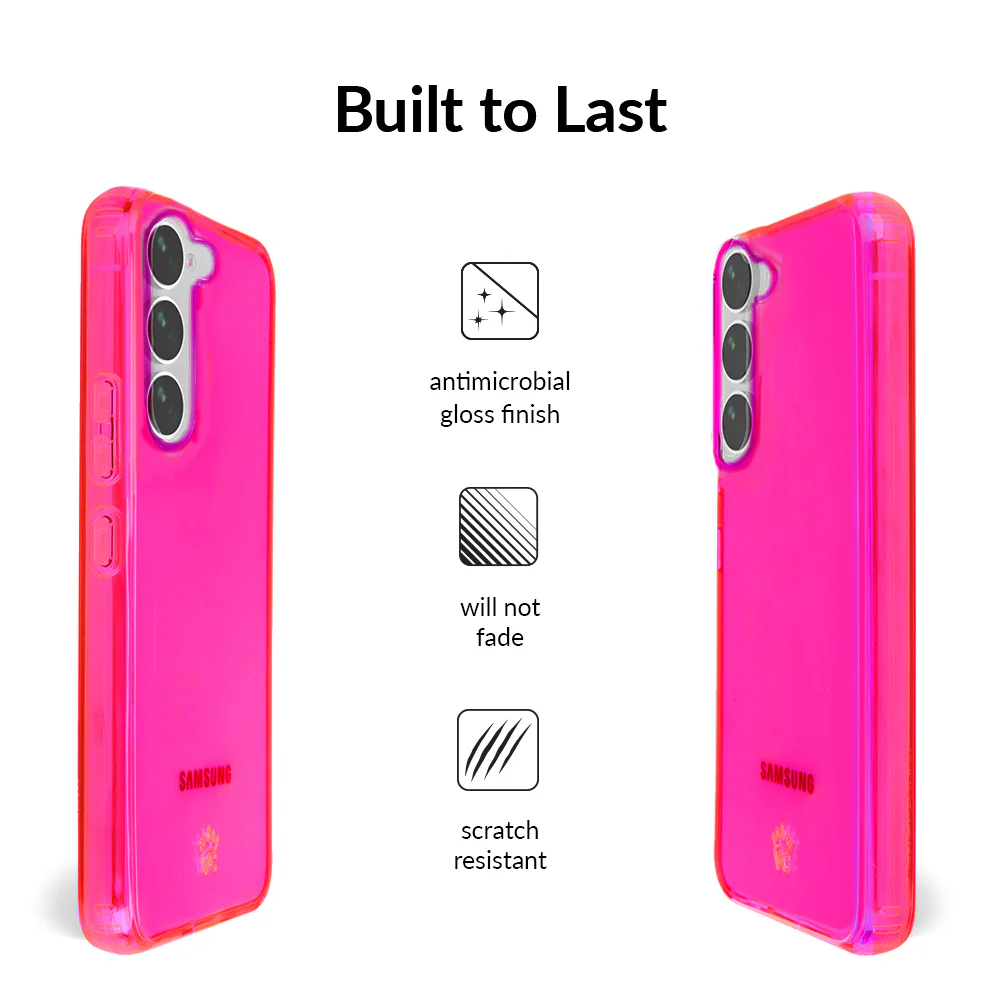 Neon Pink Clear Samsung Case - Image 110
