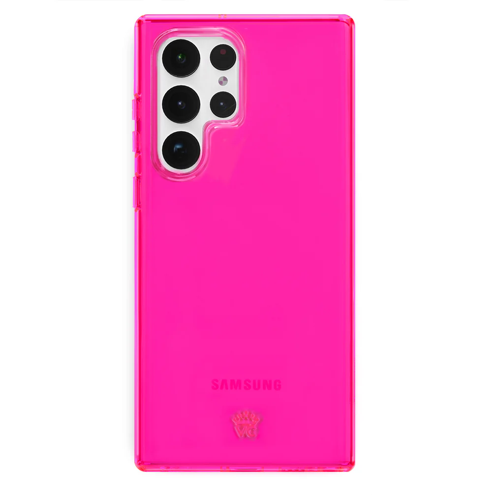 Neon Pink Clear Samsung Case - Image 119
