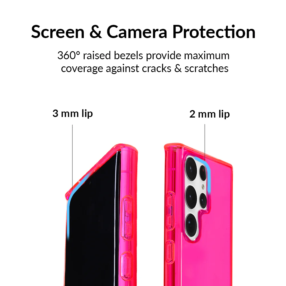 Neon Pink Clear Samsung Case - Image 121