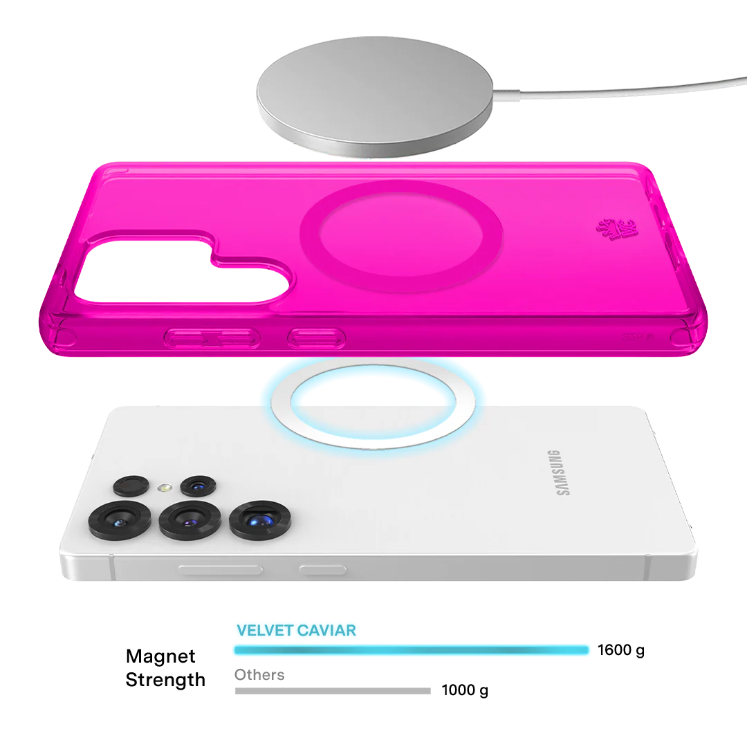 Neon Pink Clear Samsung Case - Image 127